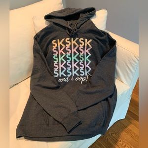 SkSkSk and I oop! Port & Company Dark Heather Pullover Hoodie
